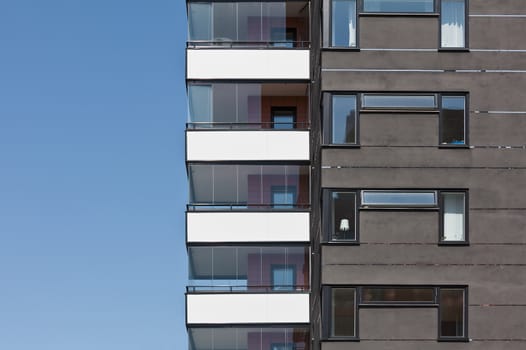 Part of Apartment building on a sunny day