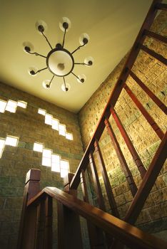 Vintage staircase in castle