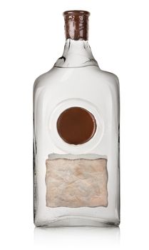 Vodka in a bottle isolated on a white background