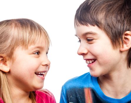 Portrait of happy girl and boy