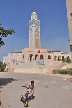 The Hassan II Mosque, located in Casablanca is the largest mosque in Morocco and the third largest mosque in the world