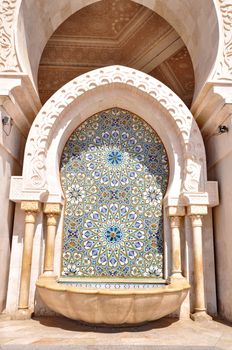 Detail of Gates of the The Hassan II Mosque, located in Casablanca is the largest mosque in Morocco and the third largest mosque in the world