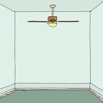 Empty square room with blank walls illustration