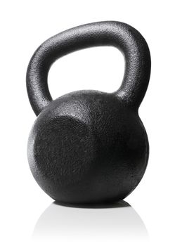 Rough and tough heavy kettlebell made of cast iron.