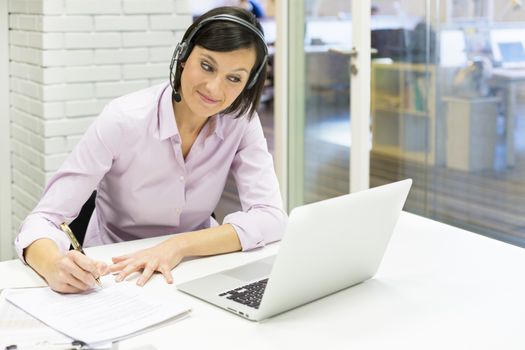 Female business laptop call video conference