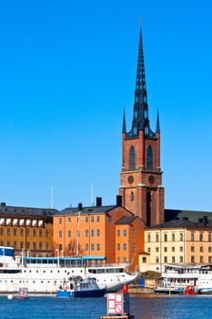 Riddarholmskyrkan church in the old town of Stockholm