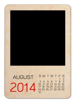 Calendar 2014 on the Empty old photo