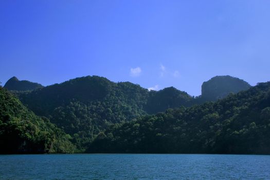Island of the Pregnant Maiden lake, Marble Geoforest Park, Langkawi, Malaysia