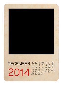 Calendar 2014 on the Empty old photo