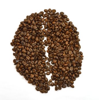 Coffee beans. Isolated on the white background