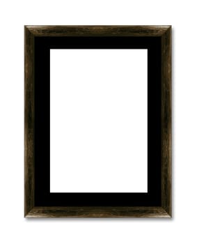 wooden photo frame isolated on white background (with clipping work path)