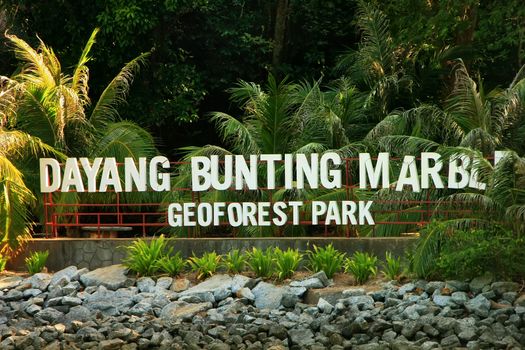 Marble Geoforest Park sign, Langkawi, Malaysia