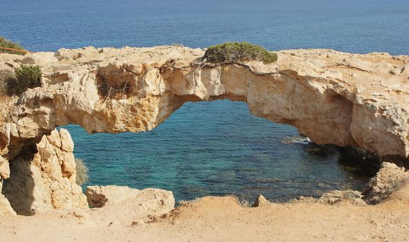 Natural bridge, close to Cape Greko, Cyprus, South Europe        