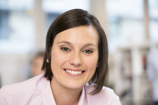 Female business smiling desk job face
