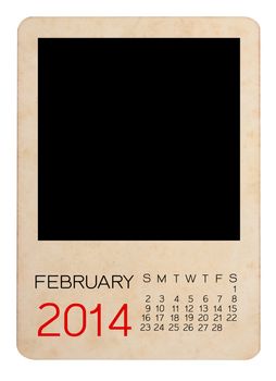 Calendar 2014 on the Empty old photo