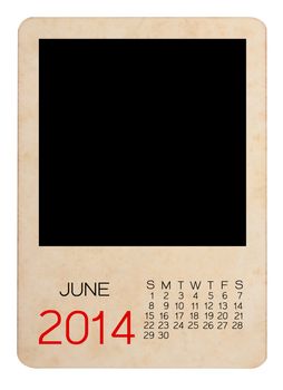 Calendar 2014 on the Empty old photo