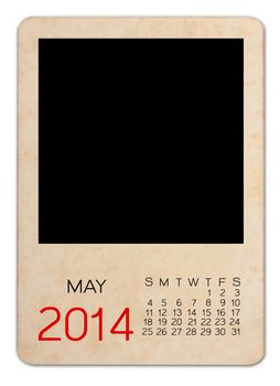 Calendar 2014 on the Empty old photo