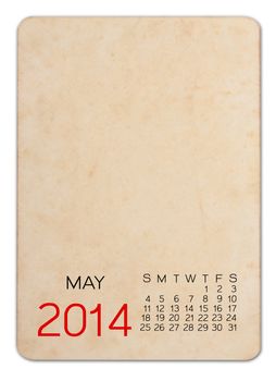 Calendar 2014 on the Empty old photo
