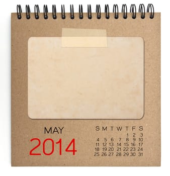 2014 Calendar brown notebook with old blank photo