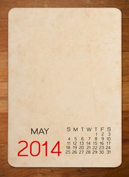 Calendar 2014 on the Empty old photo