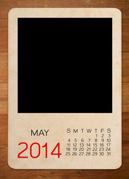 Calendar 2014 on the Empty old photo
