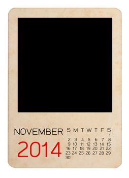 Calendar 2014 on the Empty old photo