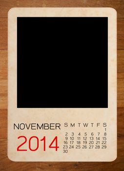 Calendar 2014 on the Empty old photo