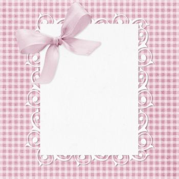 Baby girl arrival card with copy space to add text.