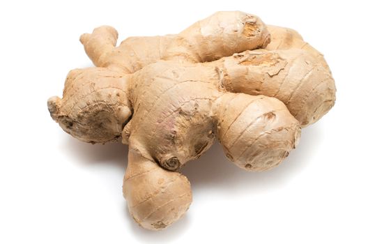 Big Fresh Ginger root on white background 