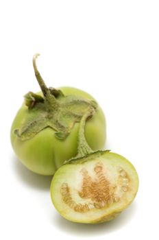  African Eggplant Gboma on white background