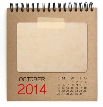 2014 Calendar brown notebook with old blank photo