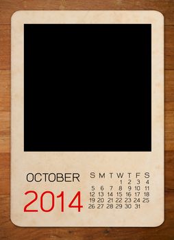 Calendar 2014 on the Empty old photo