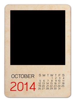Calendar 2014 on the Empty old photo