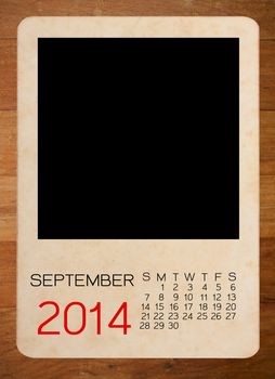 Calendar 2014 on the Empty old photo