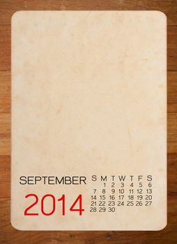 Calendar 2014 on the Empty old photo
