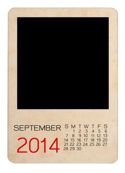 Calendar 2014 on the Empty old photo