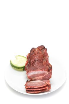 Chinese Barbeque pork on white background