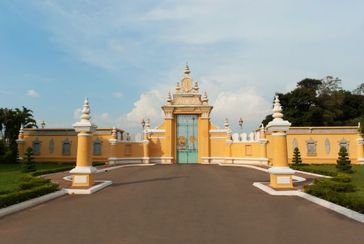 Main gate to Royal Palace in Phnom Penh, Cambodia