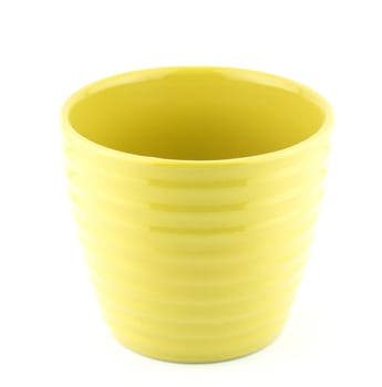 pottery flowerpot on white background.