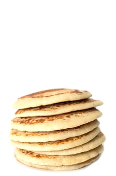 stack of pancakes isolated on white background 