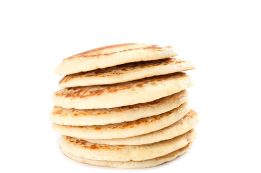 stack of pancakes isolated on white background 