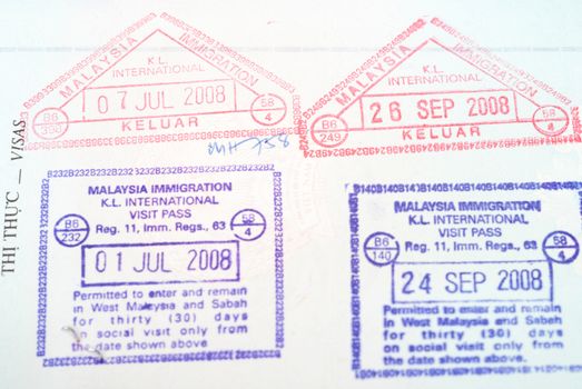 Malaysia passport entry  stamps