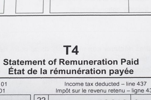 Canadian T4 income statement