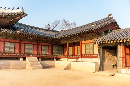 Gyeongbokgung Palace grounds in Seoul, South Korea.