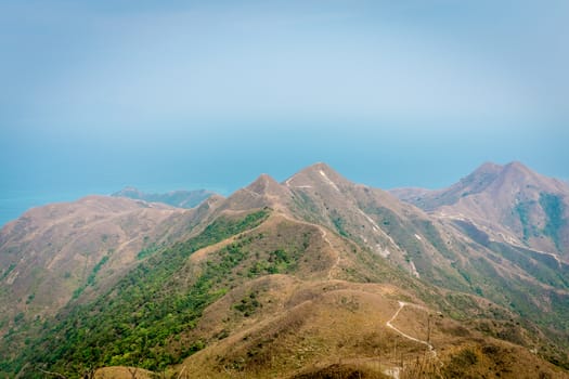 Mountain view of countryside in Asia, nobody