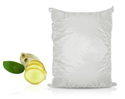 White Blank Foil Food Bag Packaging For Pepper, Spices, Sachet, Chips. Plastic Pack Template Ready For Your Design. (with clipping work path)