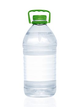 Plastic water bottle isolated on white background, (clipping work path included).