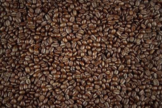 Closeup of roasted coffee beans