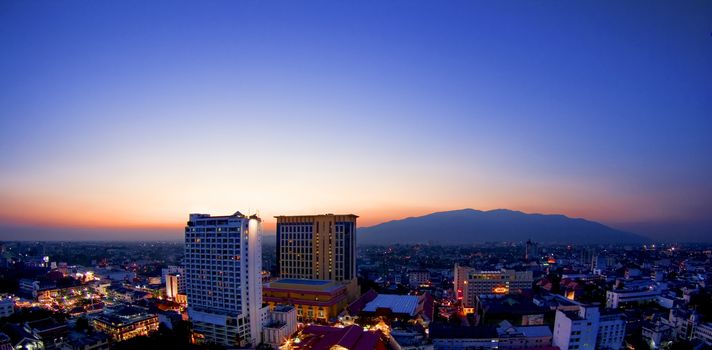 Chiang Mai sunset night view