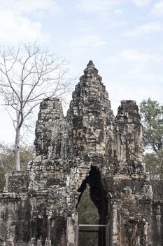 Bayon face Angkor Thom, Siem Reap, Cambodia.